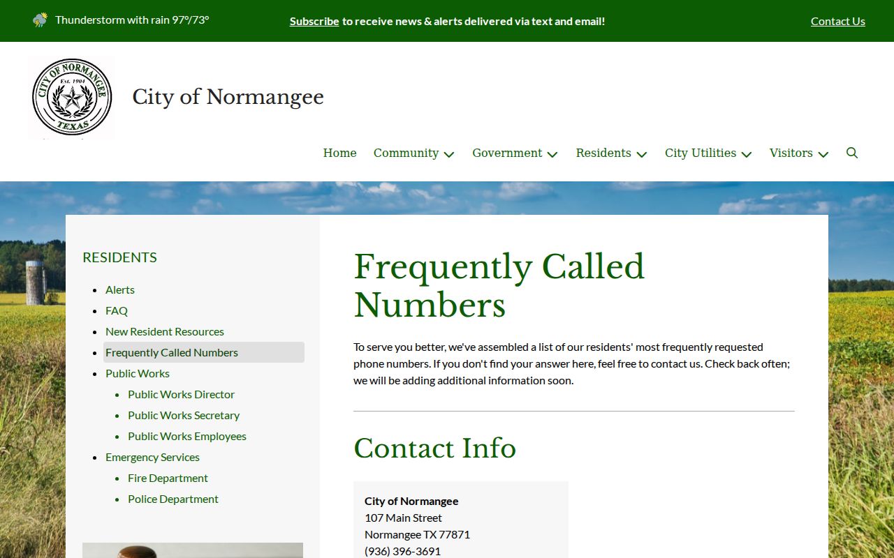 Madison County Normangee warrant records reference for city court contact information